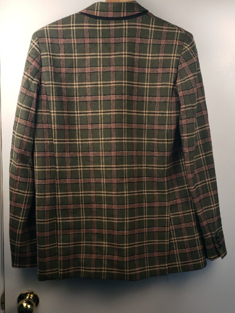 Aritzia Wilfred Wool-Blend Margaux Plaid Double Breasted Blazer in green Size 4 - Picture 4 of 8